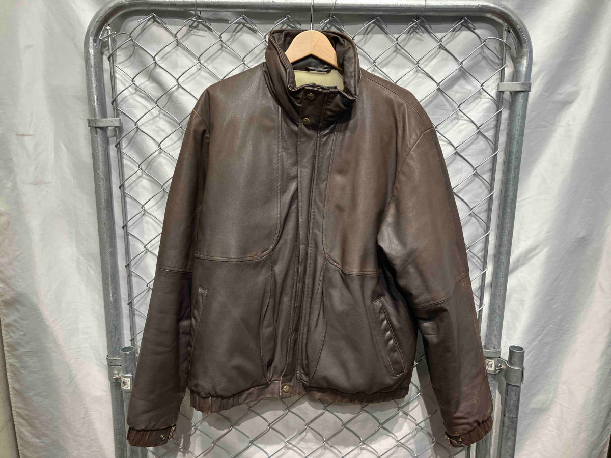 定期販売 ブルゾン 90s Eddie bauer エディーバウアー レザーダウン