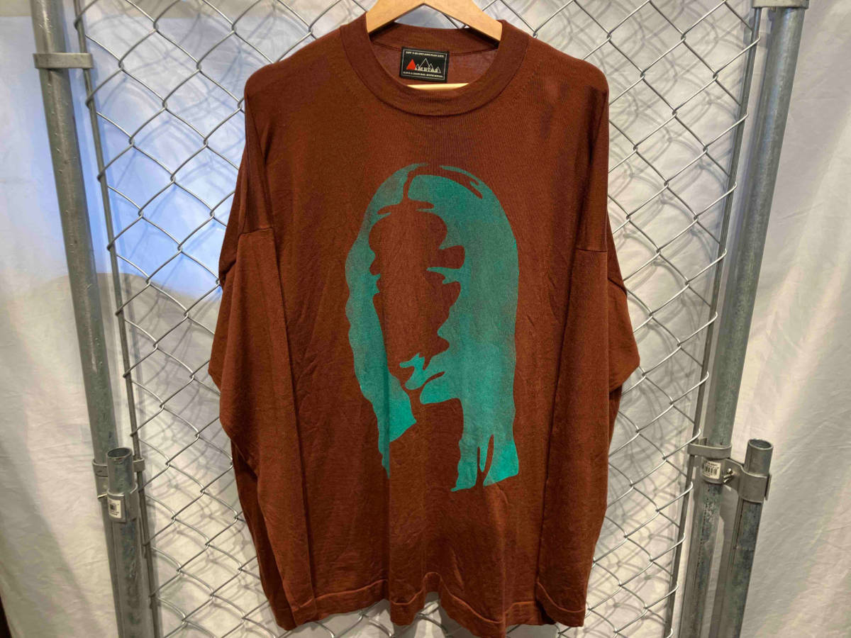 MEIAS graphic print knit brown メイアス グラフィック プリントニット ブラウン サイズL 19A-N003_画像1