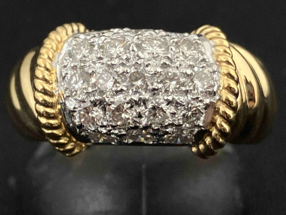 最高品質の K18/ダイヤ0.70ct/#11/6.8g/品物のみ/リング/指輪 イエローゴールド