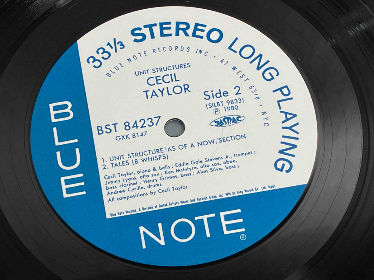 【LP盤】 CECIL TAYLOR/セシル・テイラー UNIT STRUCTURES/ユニット・ストラクチャーズ ステレオ/BLUE NOTE GXK8147 【帯付】_画像7