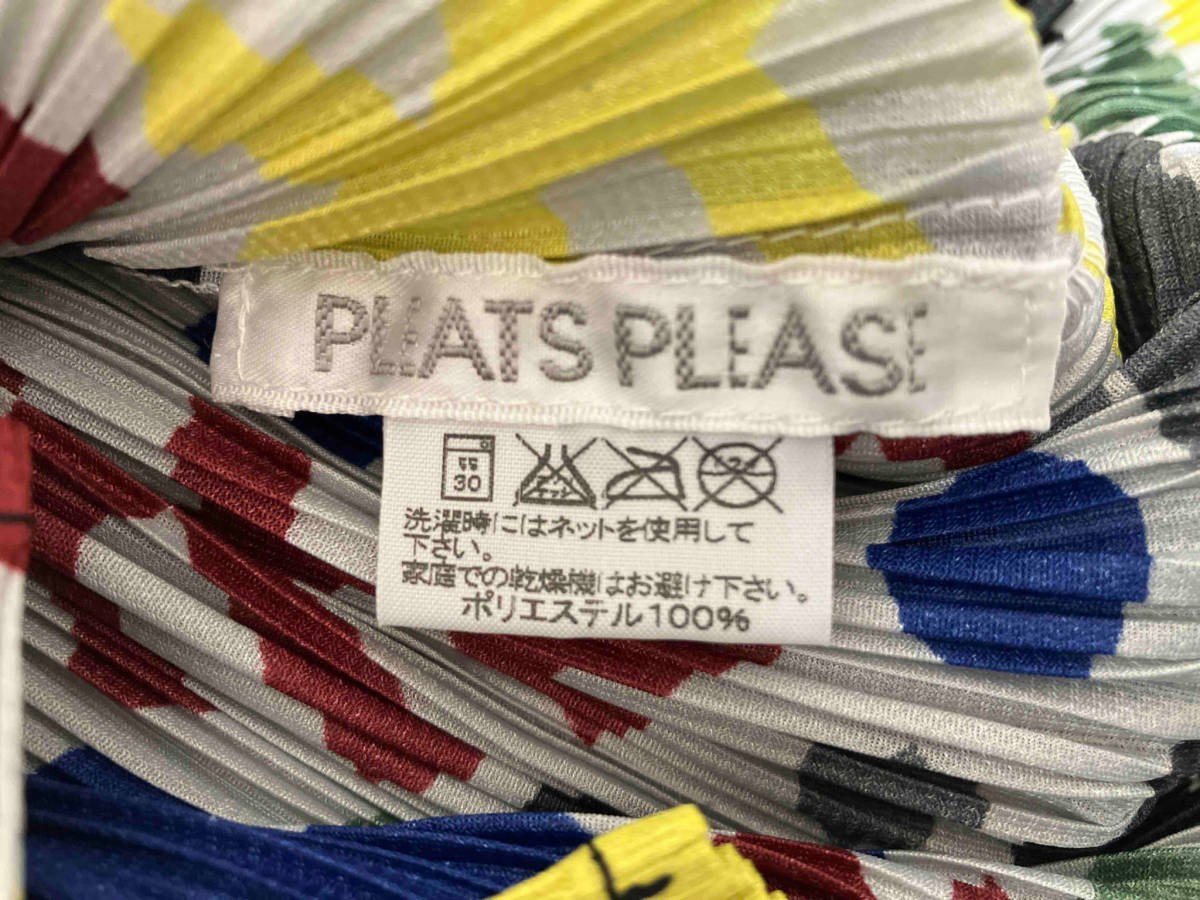 PLEATS PLEASE ISSEY MIYAKE プリーツプリーズ イッセイミヤケ ノースリーブ カットソー マルチカラー 総柄 PP31-JK981 サイズ3_画像4