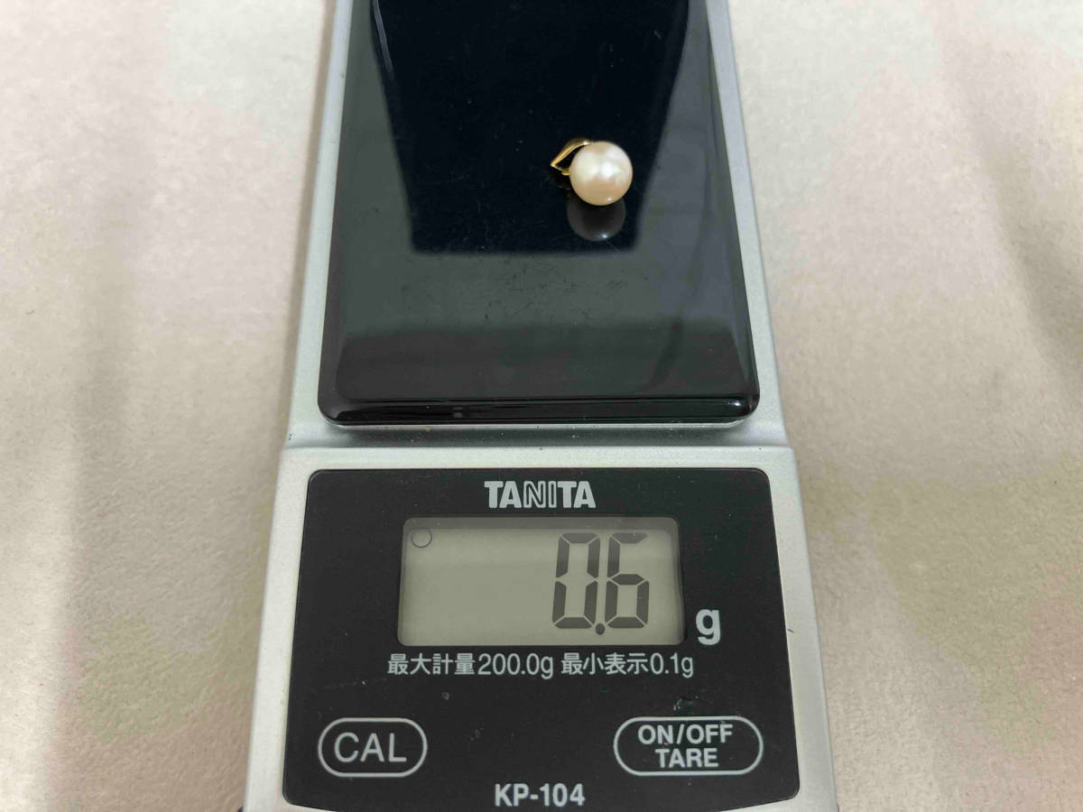 K18／真珠（約5mm珠）ペンダントトップ／バチカン縦約3mm／0.6g_画像6