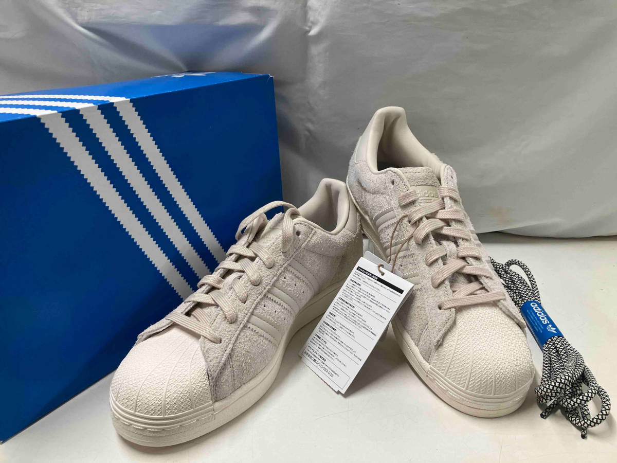 【タグ付き】 adidas アディダス SUPERSTAR スーパースター GW3276 スニーカー 起毛スエード アイボリー 約26.5cm 店舗受取可