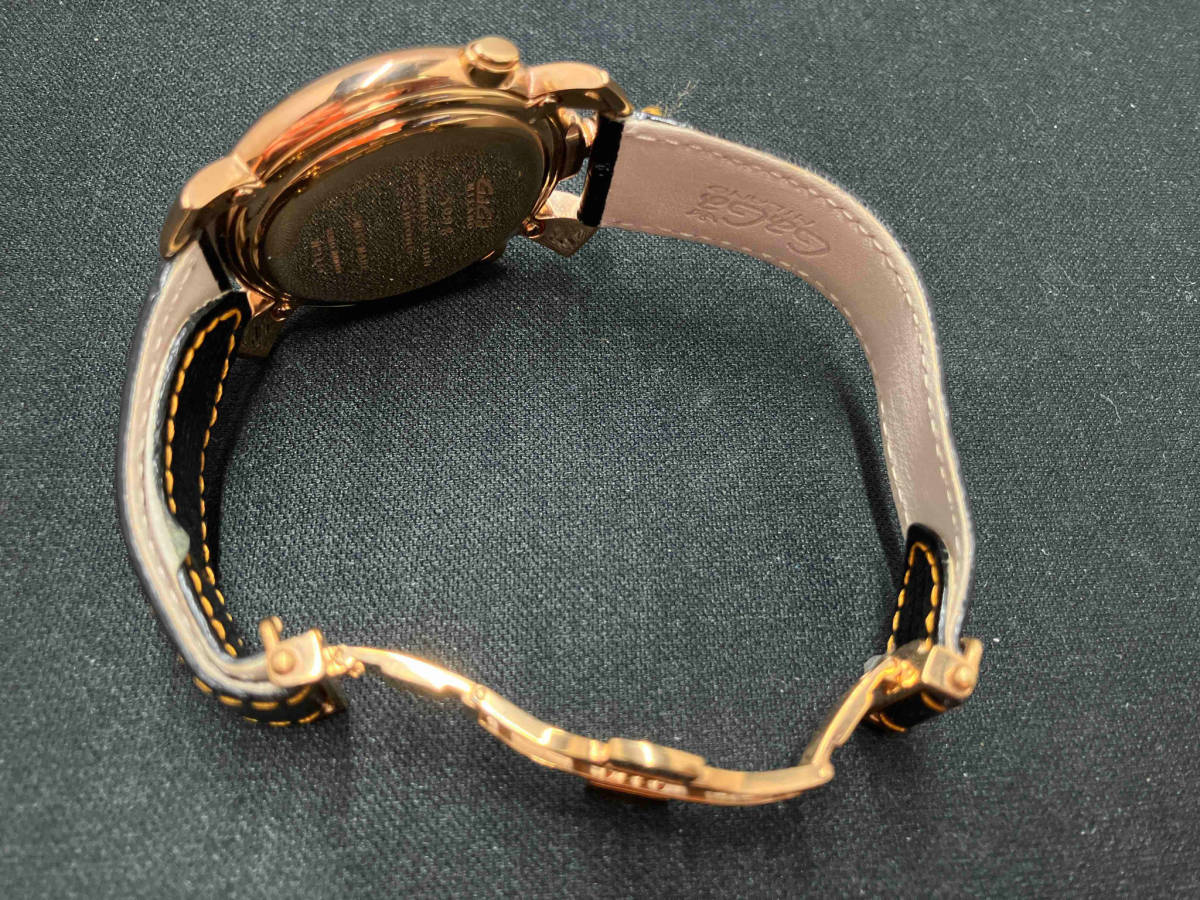 GaGa Milano 5098 MANUELE THIN CHRONO ブラック 黒文字盤 腕時計 クォーツ 箱有 ガガミラノの画像5