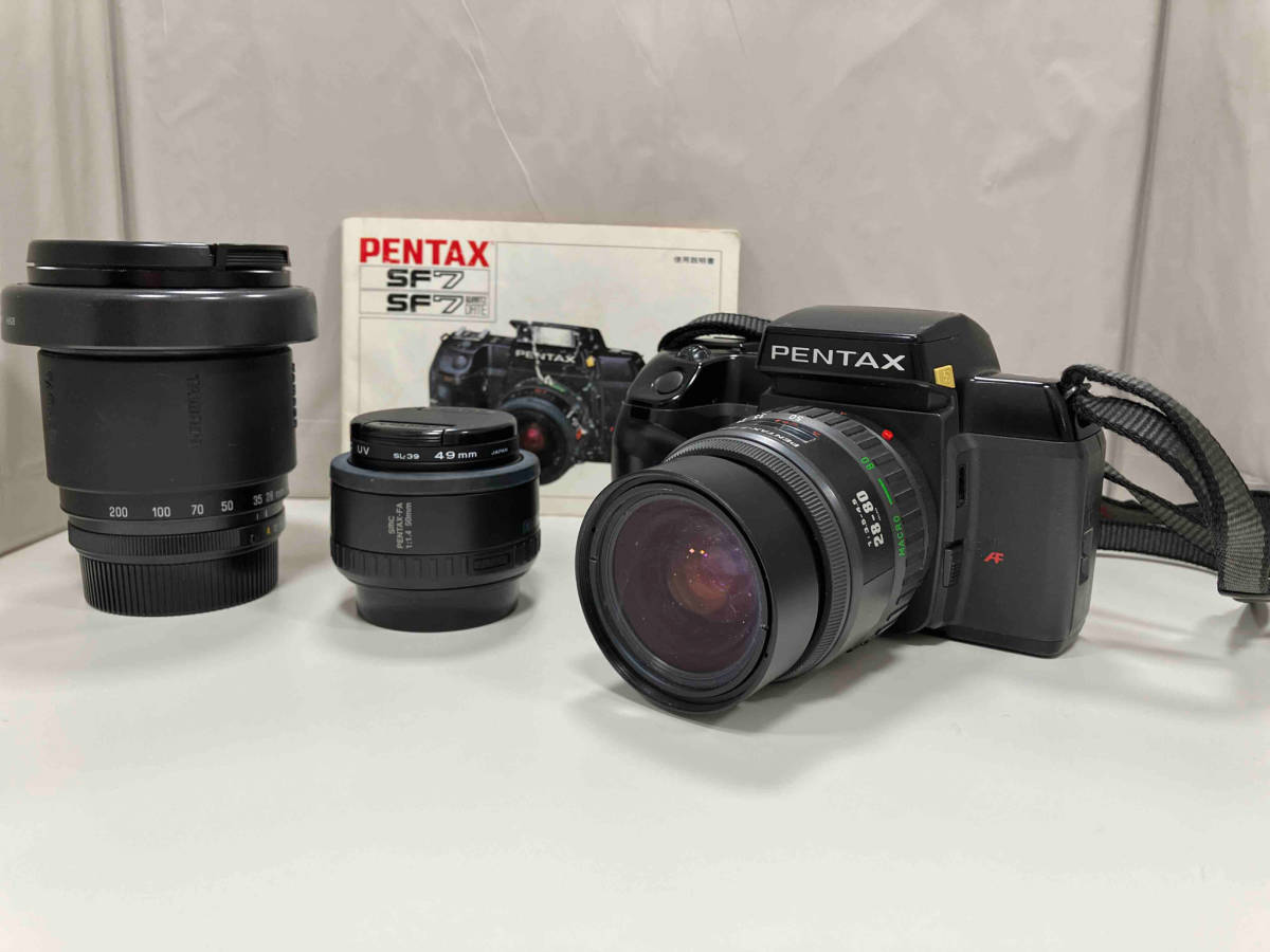 ジャンク カメラ　PENTAX ペンタックス　SF7 レンズ3つセット　ジャンク　動作未確認_画像1