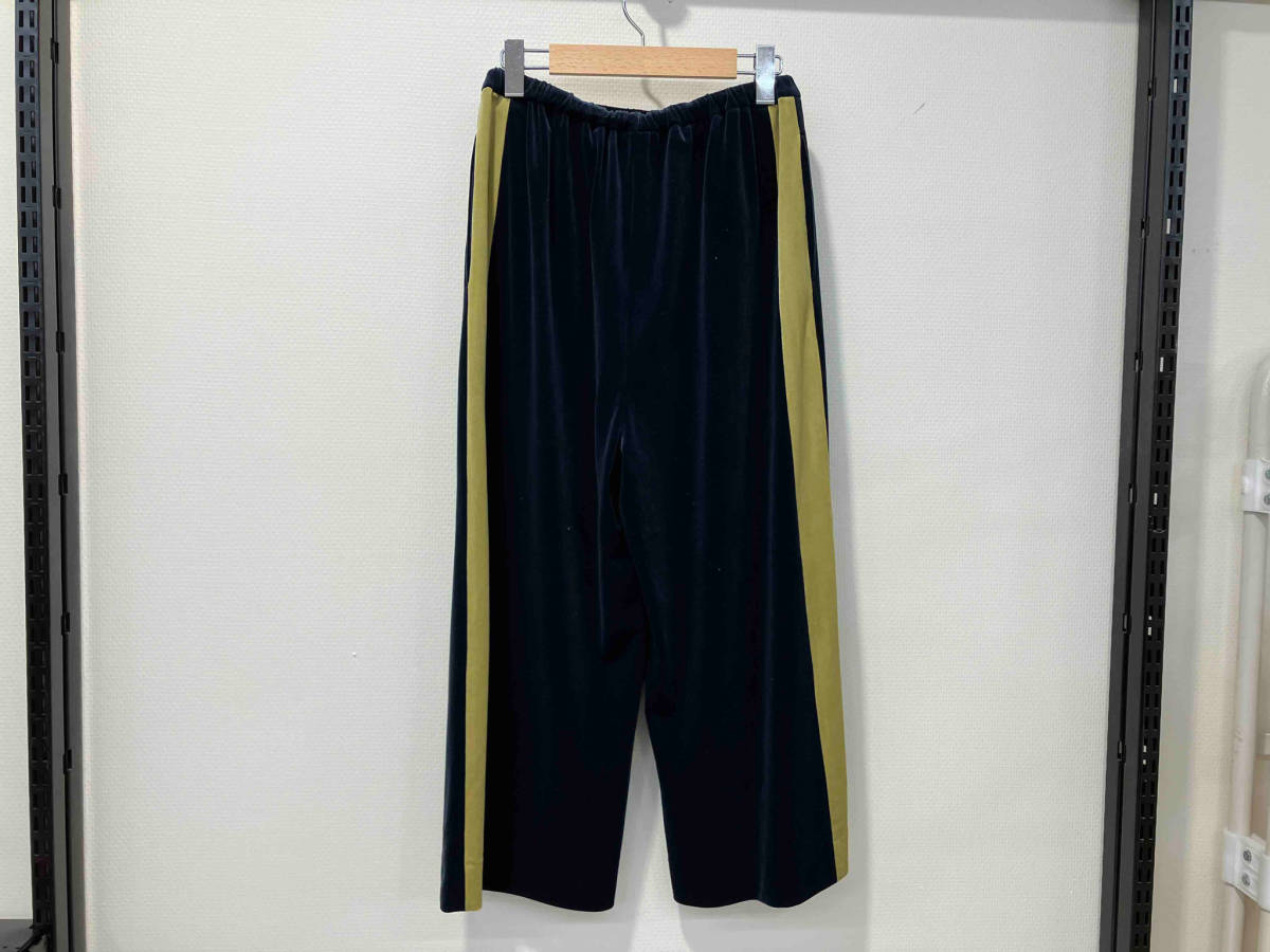 6 ROKU ロク 22AW VELOUR PANTS ベロアパンツ 36 ネイビー 紺 ポリエステル 8614-299-0529 レディース パンツ ボトム サイドライン_画像2