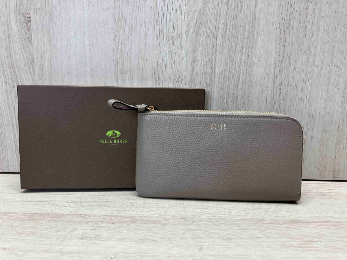 PELLE BORSA/ペレボルサ 長財布 L字ファスナー 本革 上質レザー コンパクト 大容量 機能的