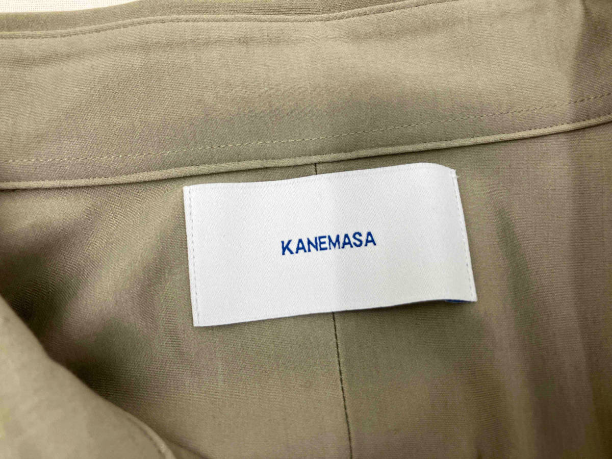 KANEMASA カネマサ オーバーサイズ 長袖シャツ ストレッチ素材 日本製 サイズ3 グレイッシュベージュ系 店舗受取可_画像8