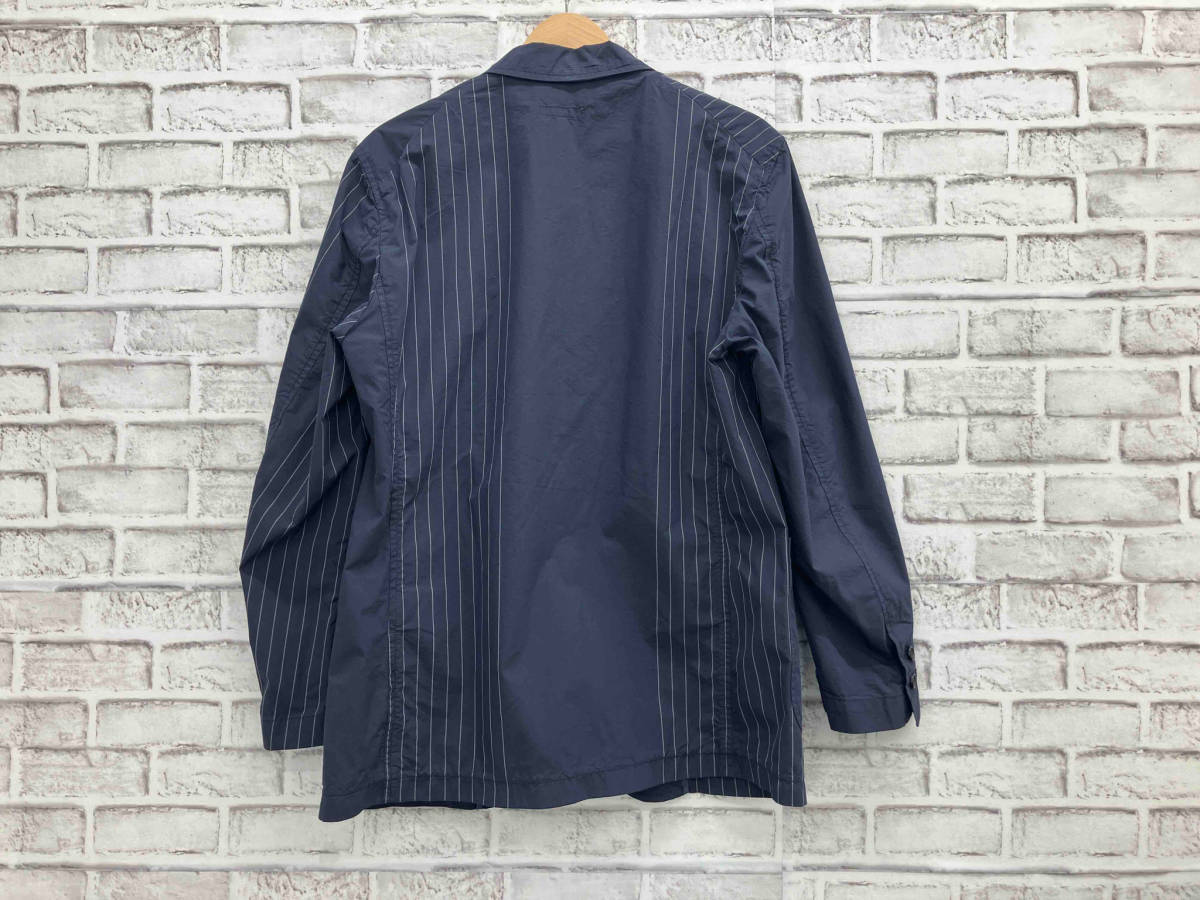 ENGINEERED GARMENTS エンジニアド ガーメンツ ストライプパターン ピークドラペルジャケット コットン・ナイロン USA製 S ネイビー系_画像3