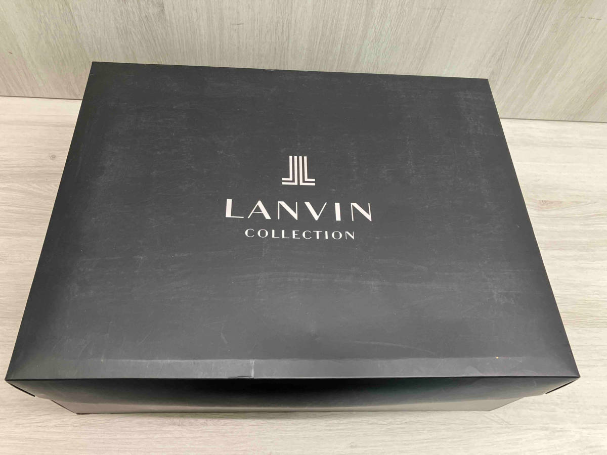 未使用品 LANVIN アクリル毛布 140cm×200cm シングル ブラウン_画像2