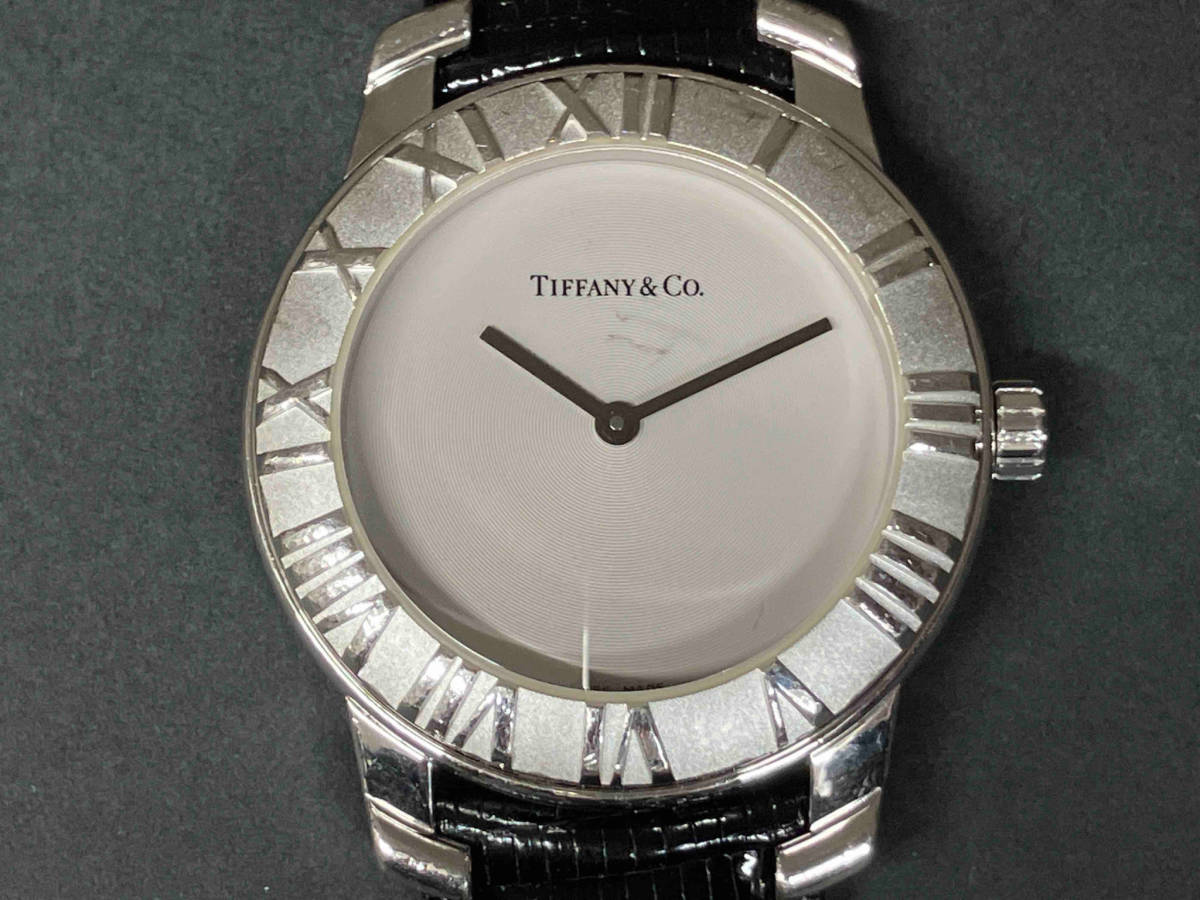 ジャンク TIFFANY＆Co. ティファニー アトラス SV925 シルバー クォーツ式腕時計 不動状態の為部品取りにご利用下さい。の画像1