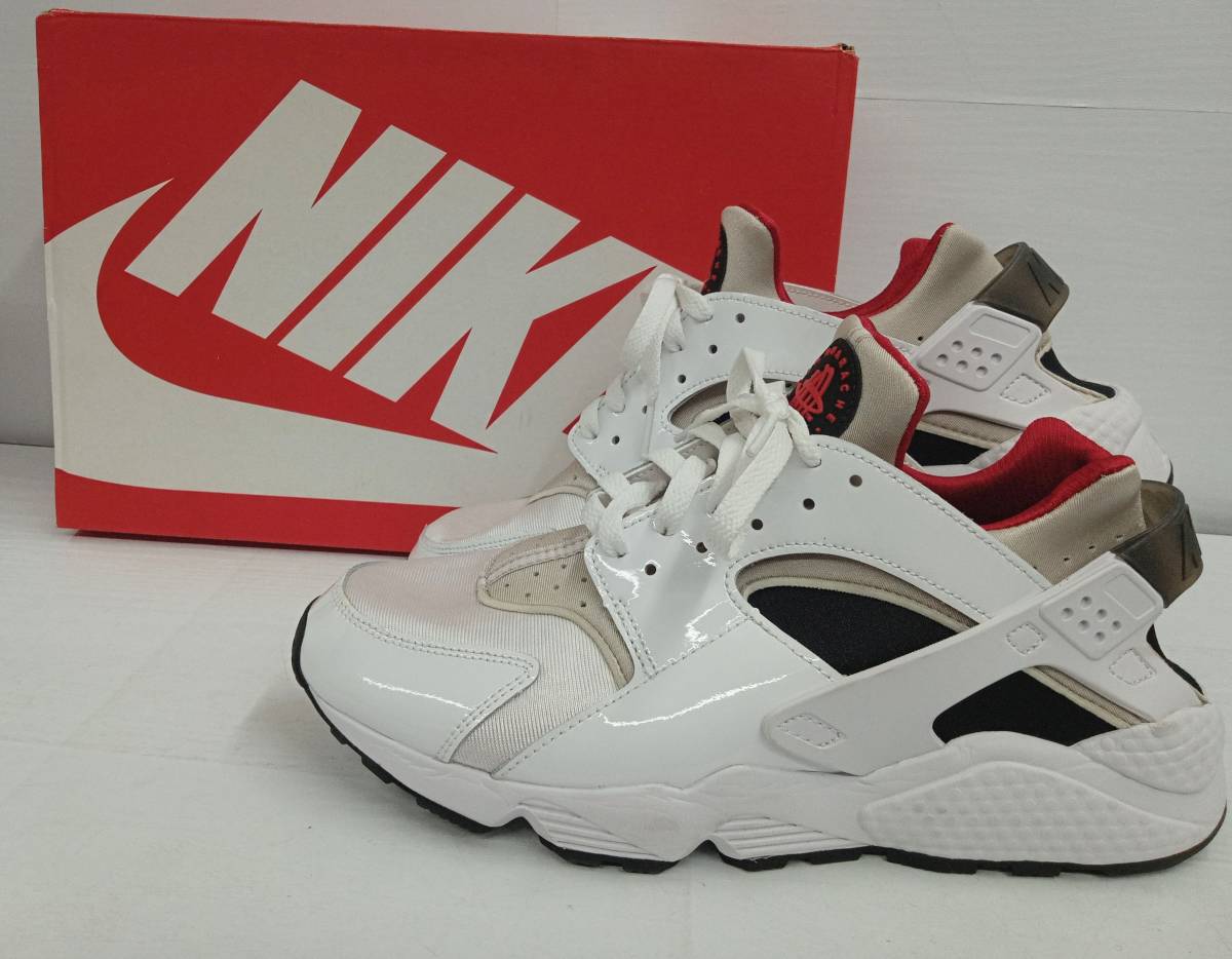 【箱有】NIKE AIR HUARACHE ナイキ エア ハラチ DV6018-100 ホワイト ライトアイアンオール ユニバーシティレッド ブラック 29.0cm