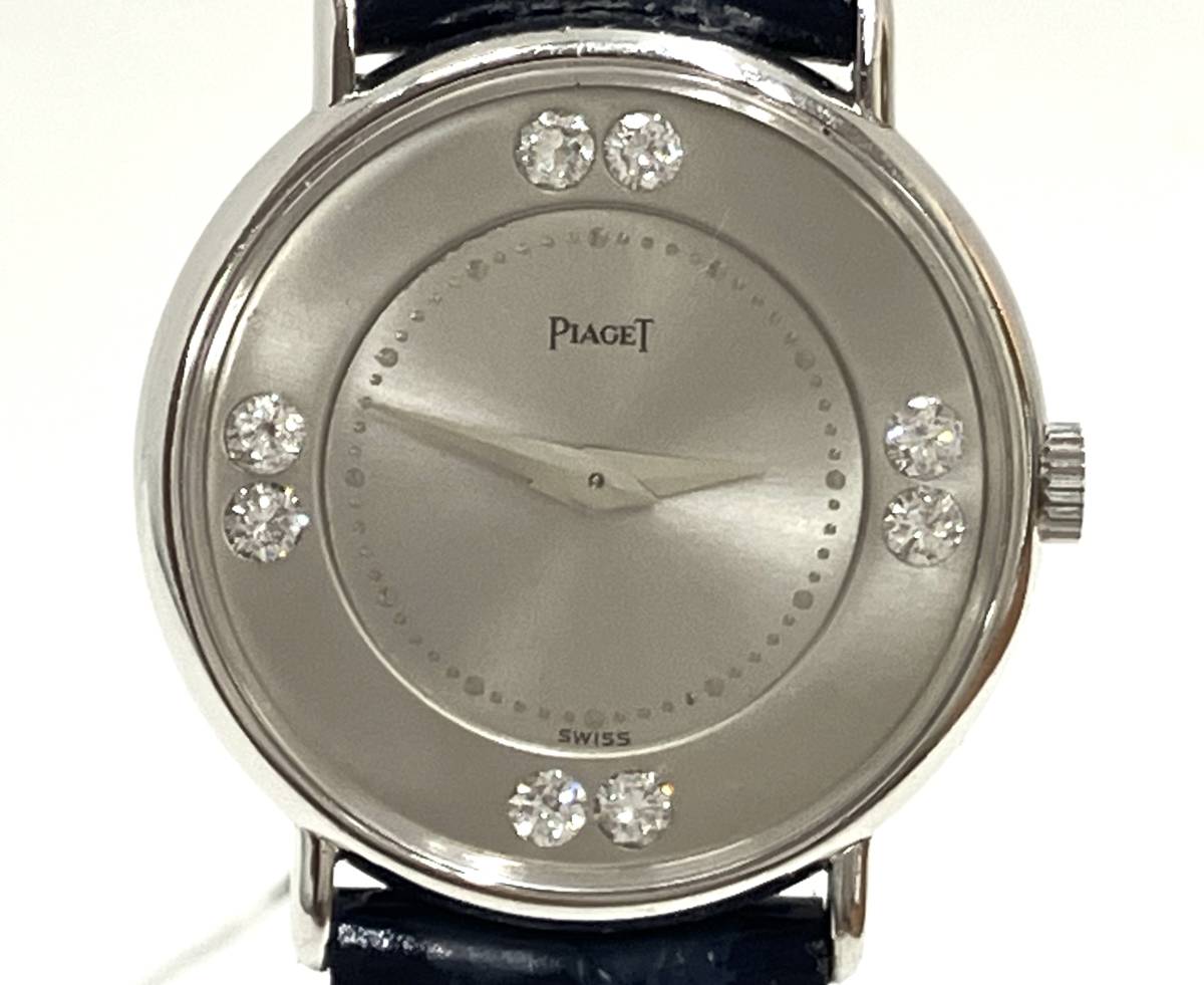 PIAGET ピアジェ 750 金無垢 8Pダイヤ 手巻き 腕時計 ４６４２／437819 ケース有り ベルト非純正 保証無し