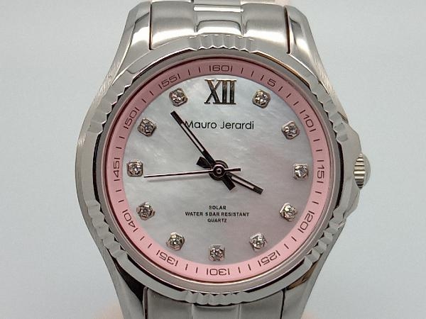 春新作の MAURO ピンク ベルト約17.5cm レディース ソーラー MJ038-3 マウロジェラルディ 腕時計 JERARDI その他
