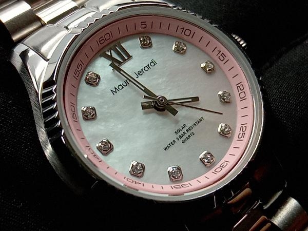 MAURO JERARDI 腕時計 マウロジェラルディ MJ038-3 ソーラー レディース ベルト約17.5cm ピンク_画像6