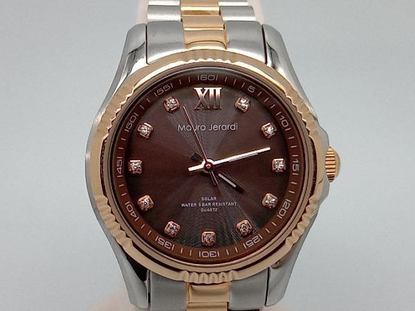 MAURO JERARDI ソーラー 腕時計 MJ-038 ベルト約17.5cm マウロジェラルディ レディース ブラウン文字盤