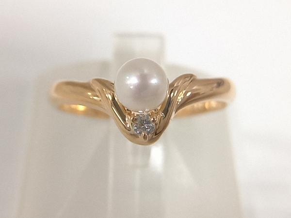 【ダイヤ付リング】K18／＃10.5／2.0g リング_画像1