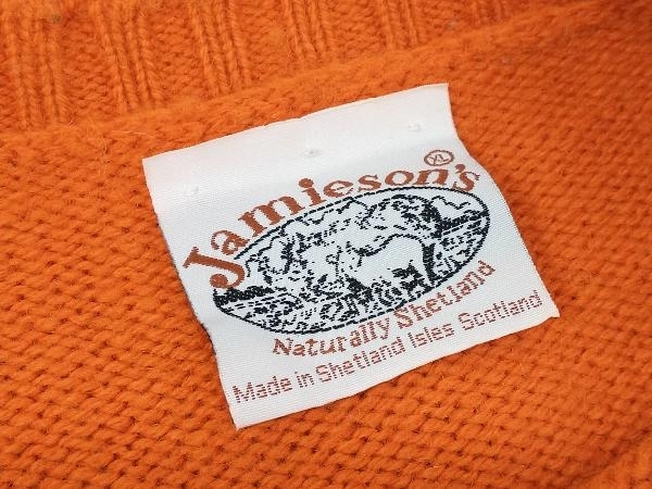 冬 jamieson’s ジャミーソンズ ニット スコットランド製 XL オレンジ_画像3