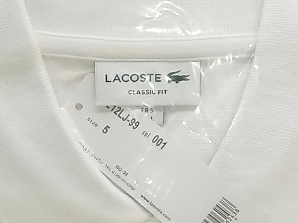 美品 LACOSTE ラコステ ホワイト L1212LJ-99 定番 半袖 ポロシャツ 新品タグ付き_画像3