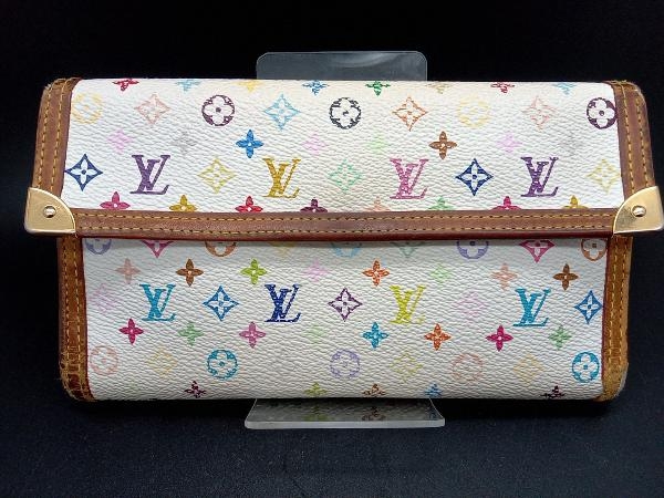 LOUIS VUITTON モノグラム・マルチカラー TH0055 ポルトトレゾールインターナショナル フラップ 二つ折り長財布 ホワイト_画像1