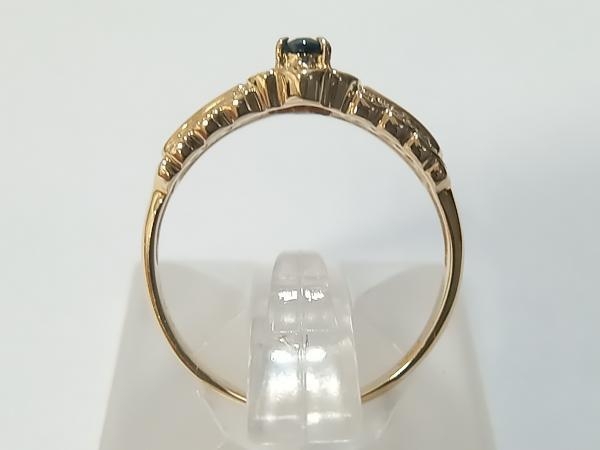 SALE！【天然ブルーサファイア】K18／ダイヤ0.03ct／11.5号／2.8g イエローゴールド 18金 リングの画像4