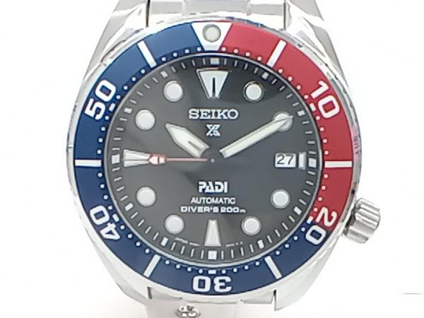 SEIKO PROSPEX PADIモデル 6R35-00R0 093656 ブラック文字盤 ブルー レッド セイコー プロスペックス 自動巻 腕時計