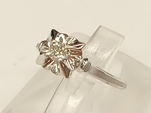 K14WG ホワイトゴールド ＃12 D0.12ct 2.36g リング 指輪 アクセサリー