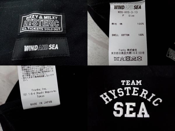 WIND AND SEA × HYSTERIC GLAMOUR ウィンダンシー ヒステリックグラマー ビッグ トートバッグ 刺繍 ロゴ ブラック WDS-HYS-3-13_画像5