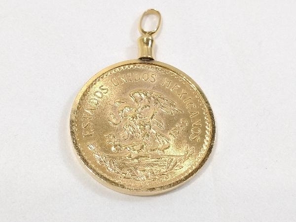 K18 K21.6 ゴールド アステカ 金貨 コイン 20ペソ 1959 ペンダント ネックレス トップ_画像1