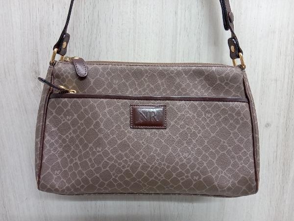 NINA RICCI ニナリッチ ショルダーバッグ レザー ブラウン 総柄 横幅約26.5cm 小さめ_画像1