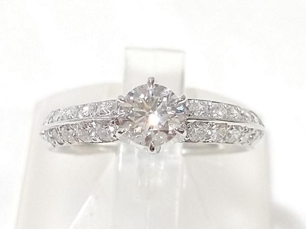 安価 ダイヤ #9 (総4.1g) Pt900 【新品仕上済み】【中宝鑑定書付き】 0.41ct/0.36ct 指輪 リング プラチナ台