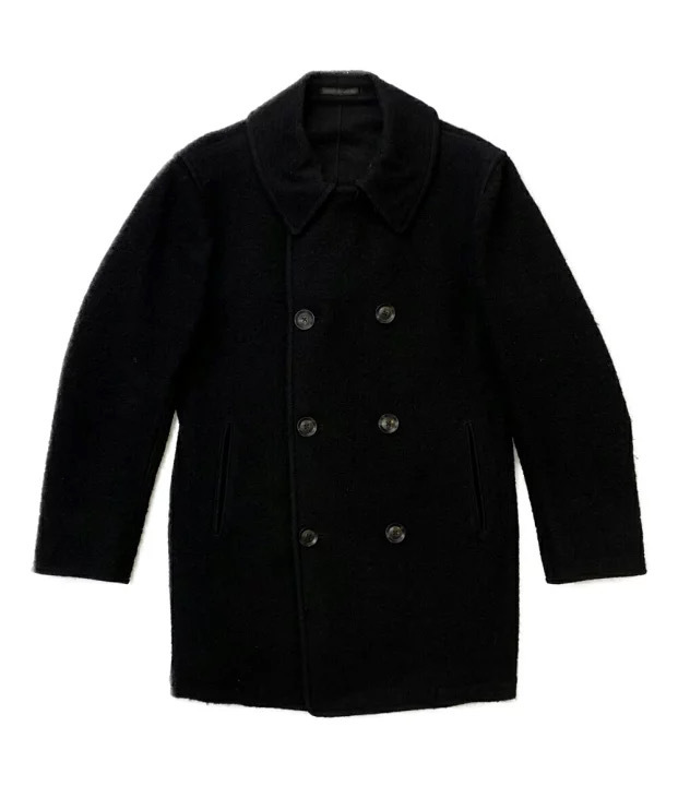 YOHJI YAMAMOTO POUR HOMME 21aw SHRINK 10BUTTON PEA COAT HX-C08-125 Size:3 ヨウジヤマモトプールオム シュリンクピーコート_画像1