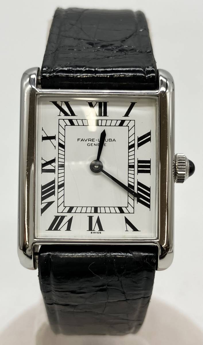 ジャンク FAVRE-LEUBA ファーブルルーバ アナログ 手巻き 機械式 レディース 革ベルト 腕時計_画像1