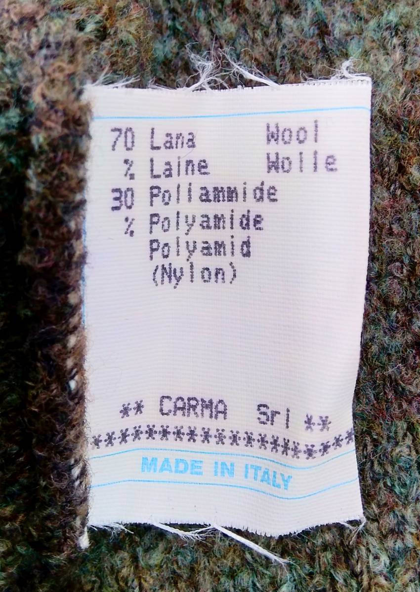 CASTELBAJAC カステルバジャック セーター ニット ウッディウッドペッカー カーキ×ブラウン 48 L イタリア製_画像6
