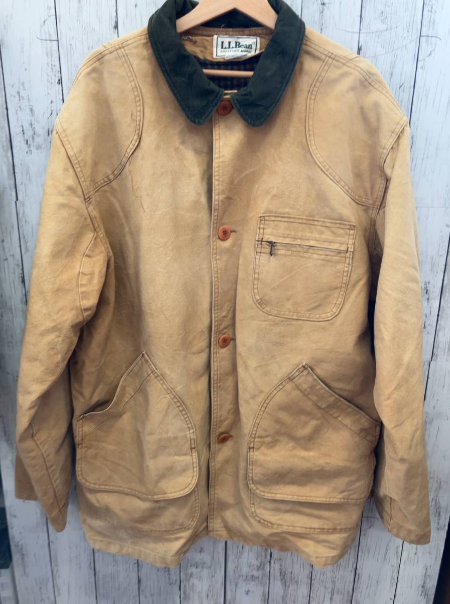 輸入古着 L.L.Bean エルエルビーン ジャケット ハンティングジャケット ヴィンテージ 70〜80's USA製 ベージュ XL