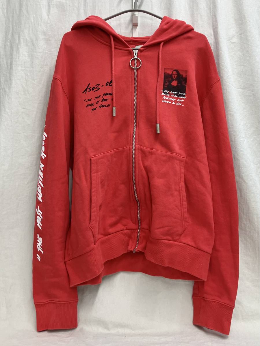 OFF-WHITE MONNALIZA ZIPPED HOODIE オフホワイト モナリザ ジップド フーディー パーカー レッド 19SS_画像2