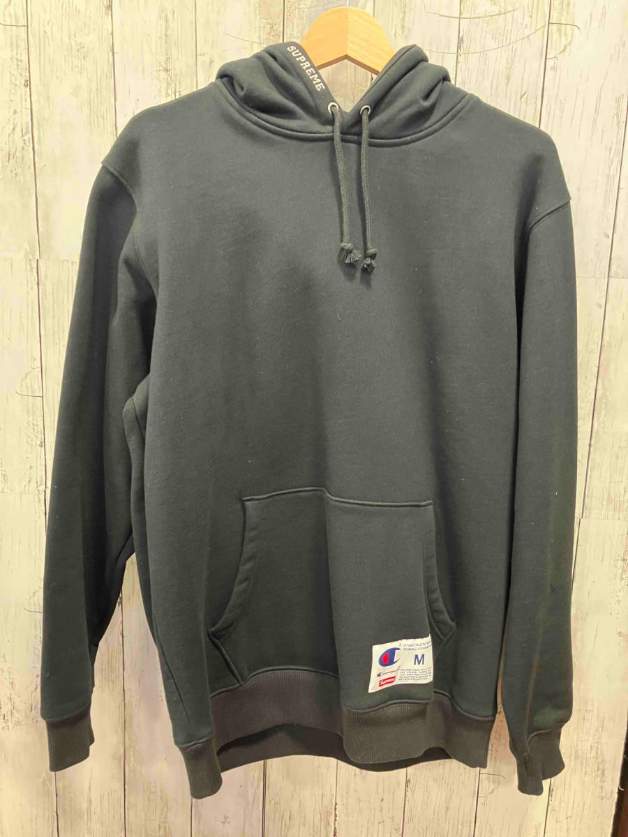 Supreme Champion シュプリーム チャンピオン Hooded Sweatshirt 18SS パーカー ブラック ロゴ 刺繍 M
