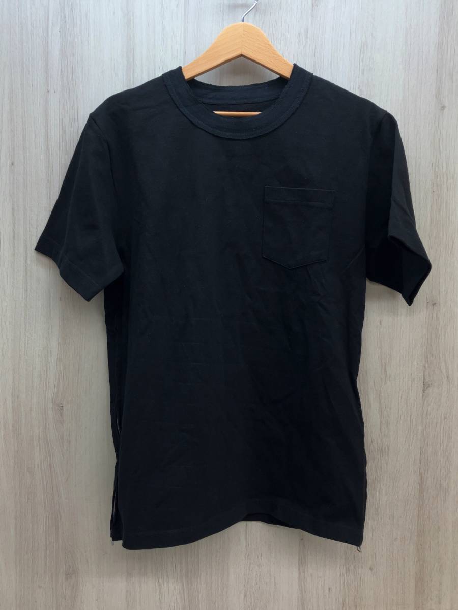 sacai サカイ サイドジップコットンTシャツ【SCM-037】 【サイズ: 1】半袖 ブラック 黒 綿 日本製 メンズ