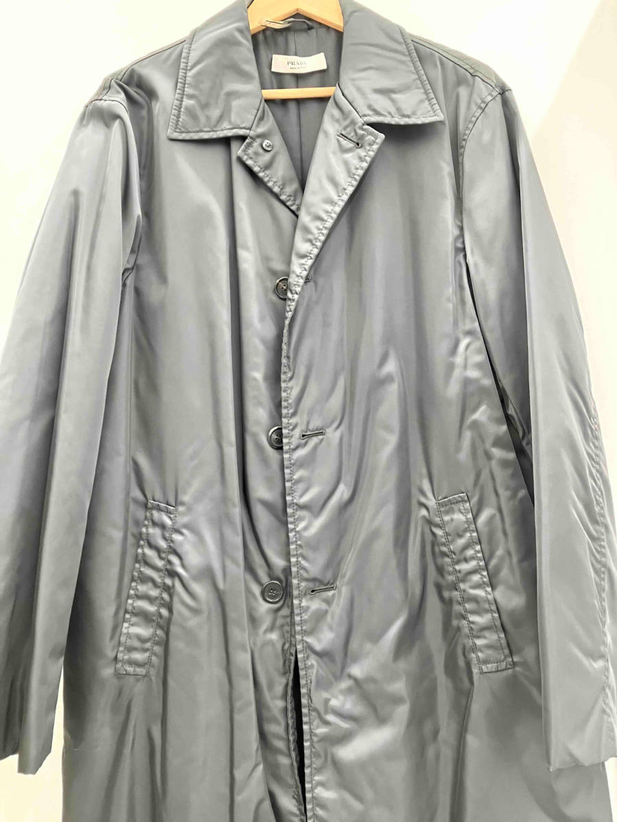 PRADA プラダ ジャケット セミロングコート グリーン系 麹塵色 ボタン式 襟変色ありハイブランド洋服
