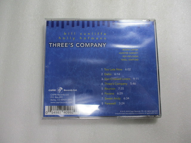 CD Three's Company / Holly Hofmann /Bill Cunliffe (Capri Records) Alvester Garnett /Ken Peplowski /Regina Carter / Terell Stafford_画像2