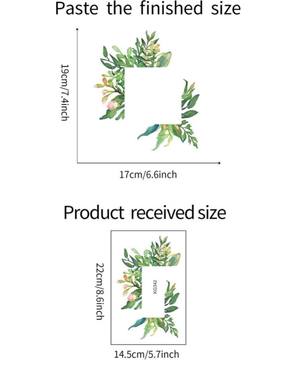 簡単！貼るだけ♪  グリーン 植物 葉っぱ ウォールステッカー KG342