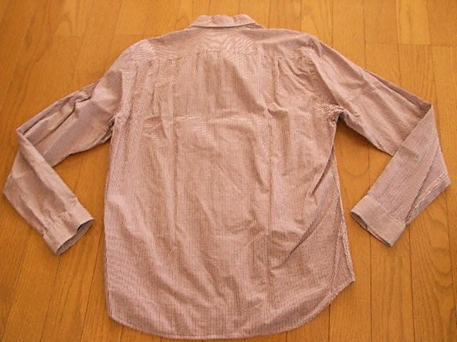 TKミクスパイス（タケオキクチ）かっこいい長袖ドレスシャツ　ネイビー＆レッド＆ホワイト　チェック　サイズL