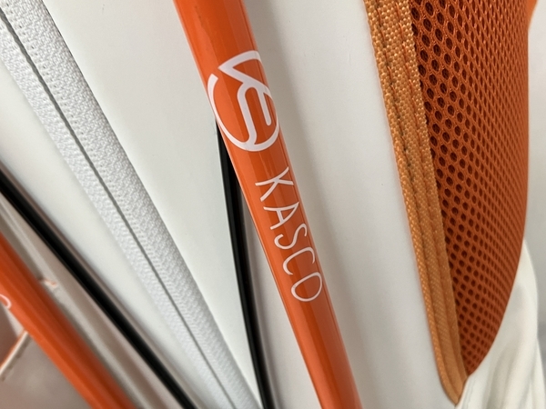 KASCO KS-089 スタンド キャディバッグ ゴルフバッグ 4分割 オレンジ ホワイト 中古 N8327849_画像7