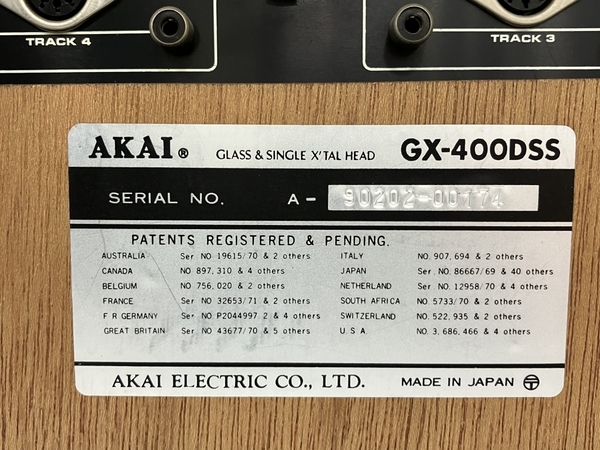 AKAI GX-400DSS 4チャンネルテープデッキ オートリバース オープンリールデッキ ジャンク H8333340_画像10