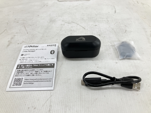 Victor HA-FX100T ワイヤレス ステレオ ヘッドセット イヤホン ビクター 音響機材 訳有 W8388637_画像3