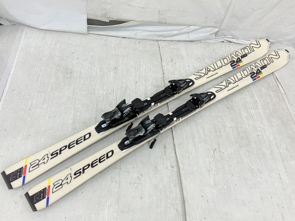 SALOMON 24 SPEED 165cm スキー板 ビンディング調整 スキーストック セット 中古 K8358392