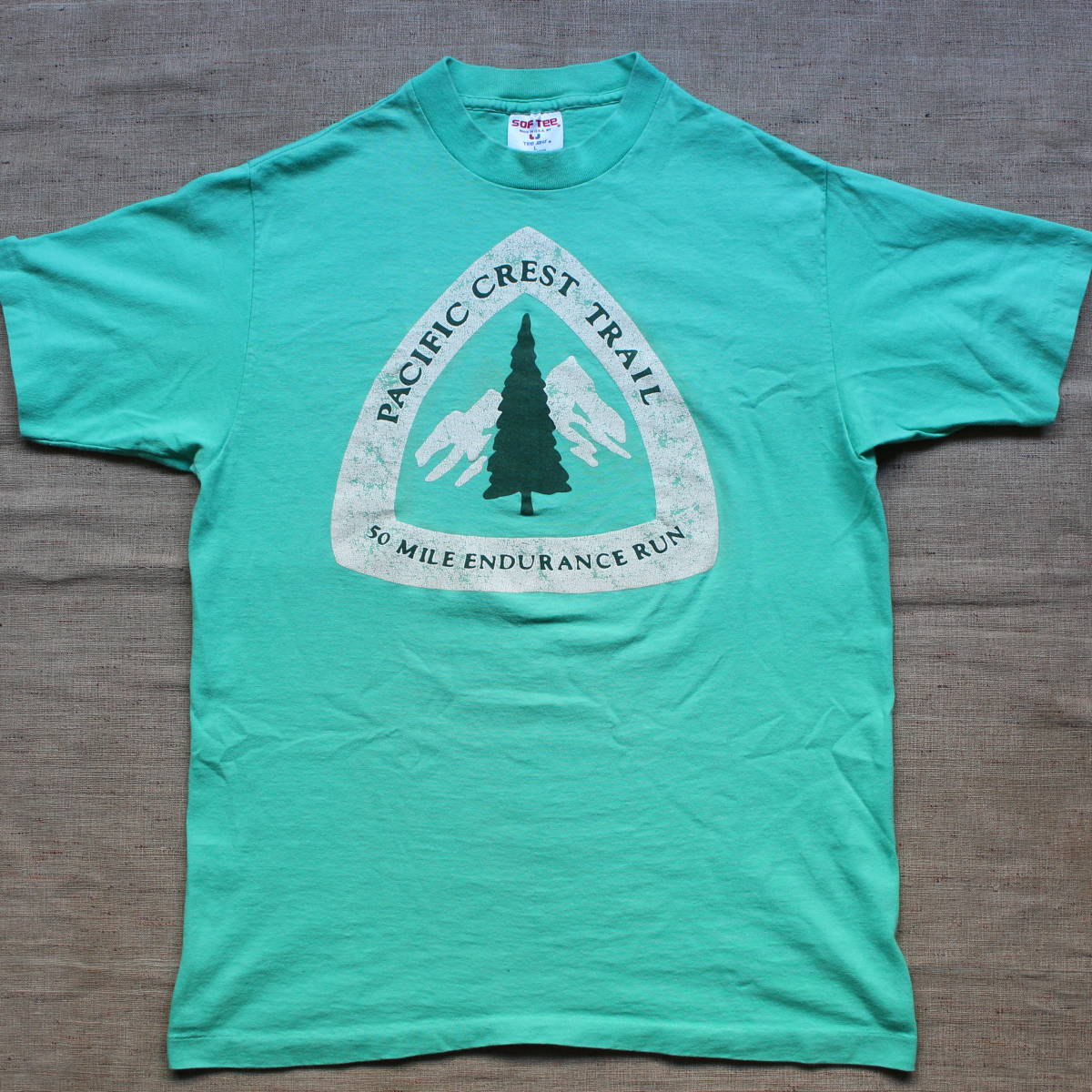 レア1990s Pacific Crest TrailヴィンテージTシャツ アメリカUSAトレイル マウンテン ULハイキング アウトドア 古着ギア ジョンミューア 森