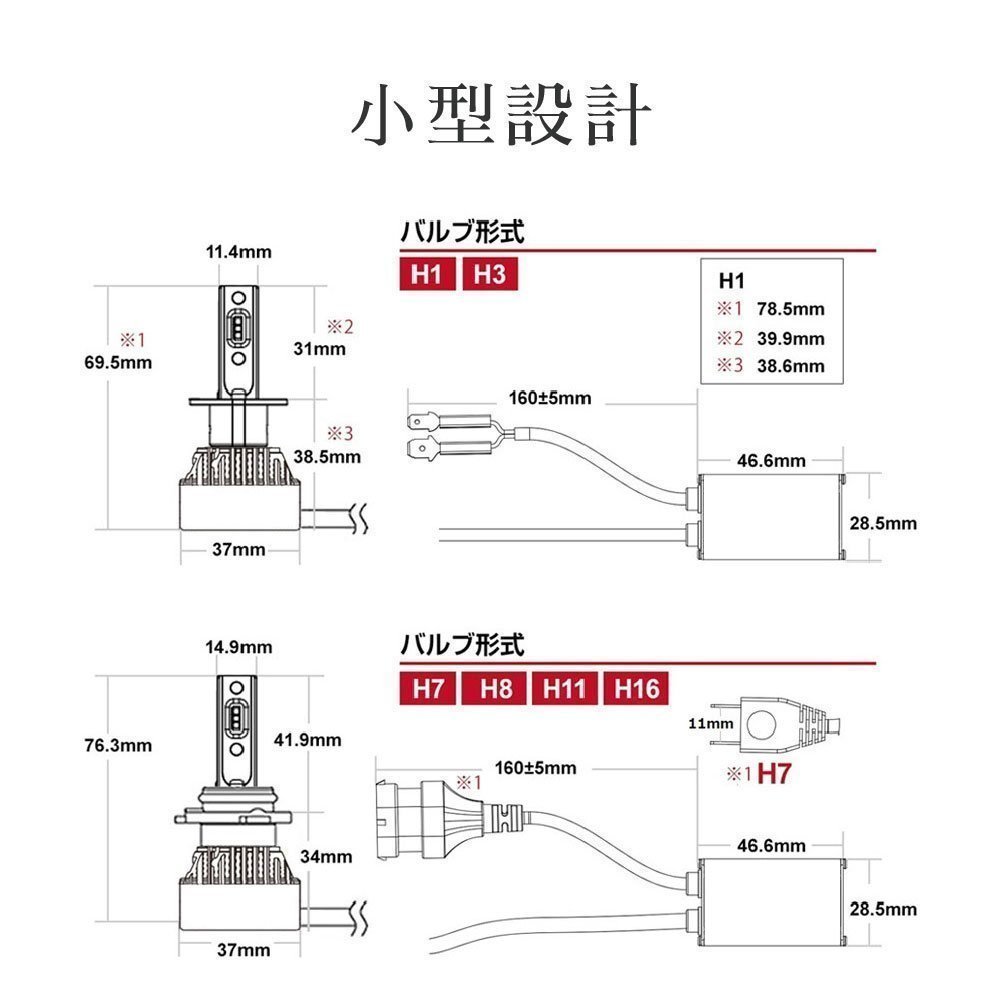 HID屋 【ホンダ】バイク LED ヘッドライト 1灯 H4Hi/Lo H7 H8/ H11/H16 H10/HB3/HB4 6500K_画像9