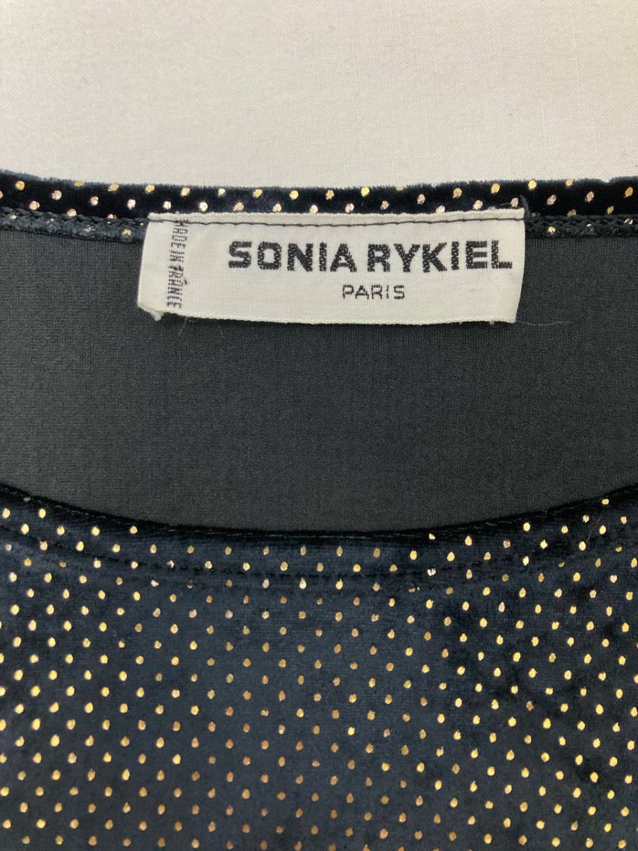 即決 SONIA RYKIEL ゴールドドット柄 カットソー フランス製 ヴィンテージ_画像3