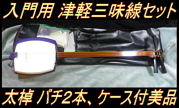 三味線 和楽器 初心者向け 破れなし ケースつき - 和楽器